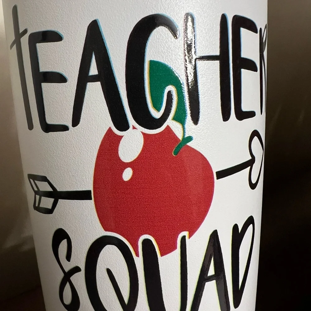Biddlebee Teacher Squad with apple Insulated Travel Tumbler with Lid - 20 oz
